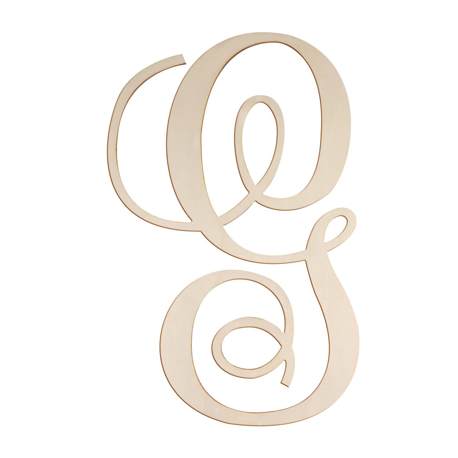 Cursive Wooden Letters G for Wall Decor 14 Inch Large Wooden Letters Unfinished Monogram Wood Letter Crafts Alphabet Sign Cutouts for DIY Painting Door Hanger (G)