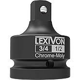 LEXIVON 3/4-Inch Impact Socket Adapter, 3/4" Female x 1/2" Male Reducer | Chrome-Molybdenum Alloy Steel = Fully Impact Rated 