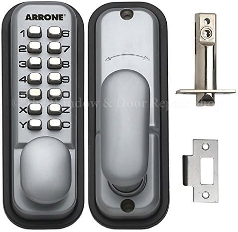 Hoppe 87128205 Arrone AR/D-195MC Digital Push Button Door Key Pad Lock - Silver by Hoppe