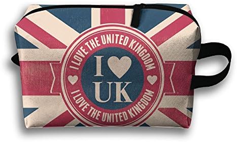 I Love The UK Vintage Travel Cosmetic Makeup Storage Pouch Bag