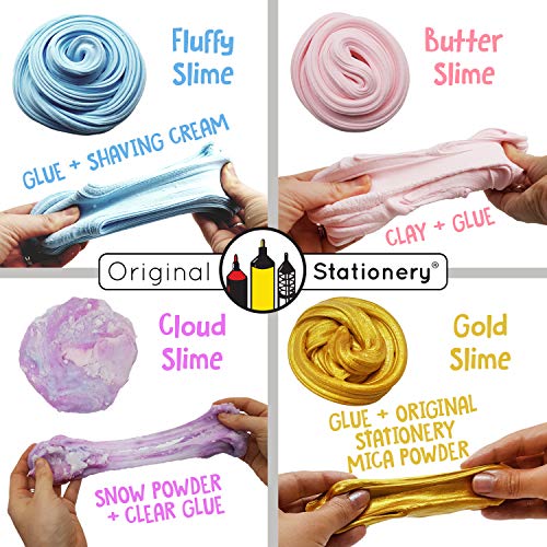 Slime Kit Supplies Stuff for Girls Making [Clear and White Glue, Borax Powder, Clay, Snow Powder, Shaving Cream] Slime Kids can Make Fluffy, Cloud, Clay Slime. Includes Full Science Instructions - Thumbnail 3