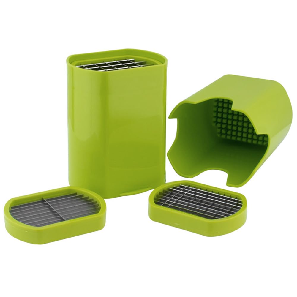 Potato Chipper Manual with 3 Interchangeable Stainless Steel Blades - Heavy Duty Vegetable Cutter for Perfect Chips & Fries - Easy Clean Design - Professional Home Kitchen Tool - Chip Cutter