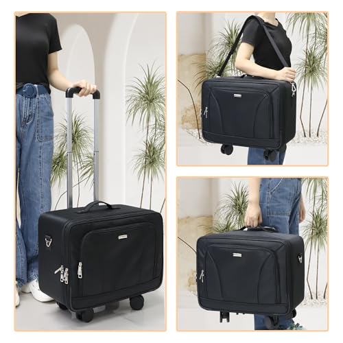 Relavel Makeup Case with 4 Removable 360 Degree Swivel Castors, Professional 3-Layer Organizer (Ideal for Makeup Artist and Hairdresser)