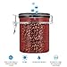 Airtight Coffee Container Storage Canister,Stainless Steel Coffee Beans Ground for Fresher Container Built-in One Way Valve (Red, 16oz)