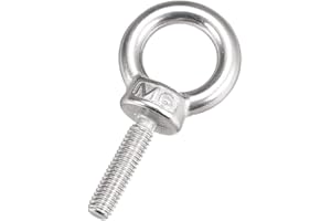 uxcell Lifting Eye Bolt M6 x 25mm Male Thread 304 Stainless Steel for Hanging, Pack of 5