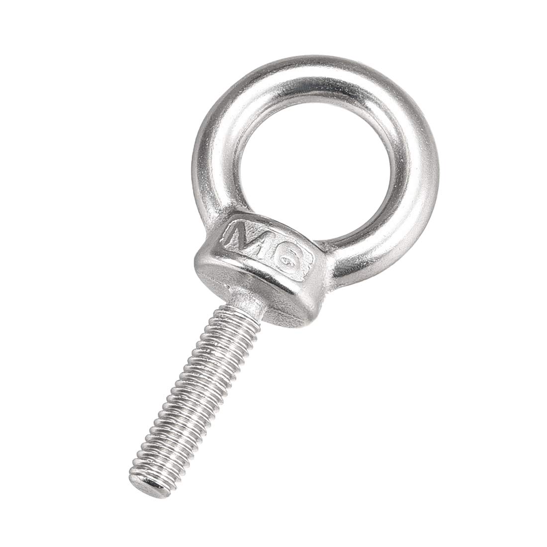 Sourcingmap Lifting Eye Bolt M6 x 25mm Male Thread 304 Stainless Steel for Hanging, Pack of 2