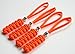 4 Reflective Orange Paracord Zipper Pulls or Knife Lanyards With Skull Alloy Bead