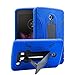LG G Pad F 7 LK430 Drop Protection Hybrid Case Full Body Silicone Plastic Cover featuring Built-In Kickstand - Black / Blue by KIQ TM