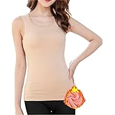 Flenwgo Womens Cotton Thermal Fleece Lined Underwear Tops Cami Tank Top Warm Base Layer Vest