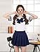 Kobwa(TM) Women Anime School Girl Uniform Outfit Dresses (Navy Blue,M)