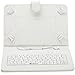 iRULU Leather USB Keyboard Case for 8-9 Inch Touch Screen Tablet with Buttons and Stand -White