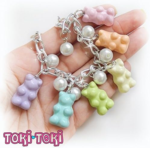 Gummy Bear Charm Bracelet, Pastel Rainbow Jewelry, Girls Bracelet, Cute Bracelet, Candy Bracelet