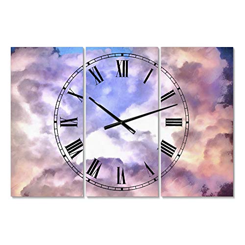 DesignQ Cabin & Lodge Wall Clock 'Cloud Sculpting Cottage Large Wall Clock for…