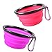 Pop-up Dog Bowl & Pet Bowl - Collapsible Travel Silicone Camping Crate Dish Bowl - 2 Cup Set - Pink/Purple, Small by KIQ