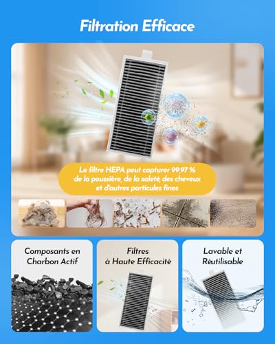 X9 Pro Omni Accessories for Ecovacs Deebot X9 Pro Omni / X11 Pro Omn, 1 Main Brush, 3 Roller Brush, 6 Dust Bags, 6 Side Brushes, 4 Filters, Cleaning Brush