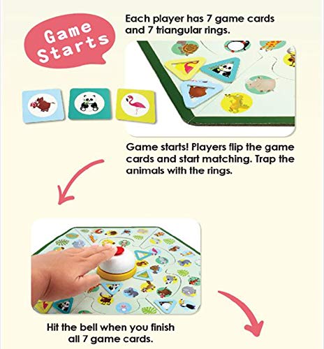 2021 New Board Game, “Animal City” Card Game with Hexagon Puzzle and Bell - A Fun & Fast TeamKids Party Game for Kids and Families, 2-6 Players, Age 3+, Unique Easter Gift