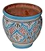 Flower Pot Moroccan Spanish Garden Drain Hole Ceramic Planter Handmade Blue White