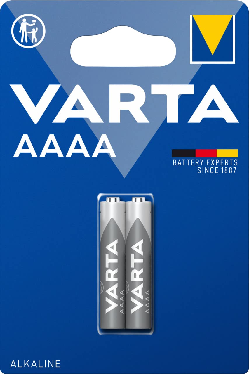 VARTA LR8D425 Batteries Electronics AAAA Alkaline battery 2-pack, Battery in original blister pack of 2, Grey