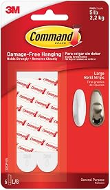 Command Large Adhesive Refill Strips 8 Pack - Damage Free Hanging, Holds 4.4kg view 3