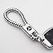 US85 for Mercedes-Benz Logo Emblem Key Chain Key Ring Metal Alloy BV Style Leather Gift Decoration Accessories AMG (Black & White)