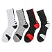 Ehdching 4 Pack Men's Dri-Fit Cushion Basketball Athletic Sport Peformance Crew Socks (4 Pair, Style 1)