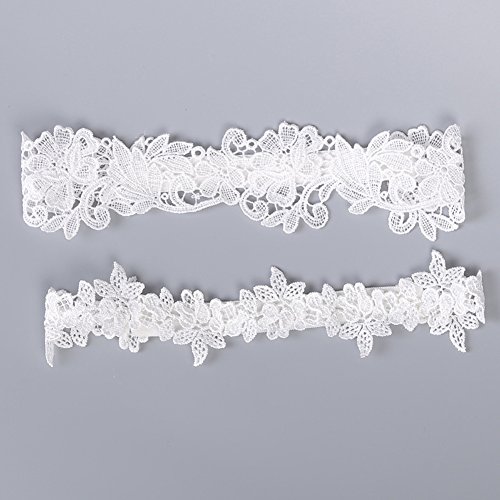 White Lace Garter Set Wedding Garters for Bride Bridal Garter Plus Size for Prom