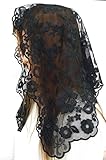 Anna Veils Chapel Catholic Veil Spanish Lace Mantilla Medium - Margaret (Black)