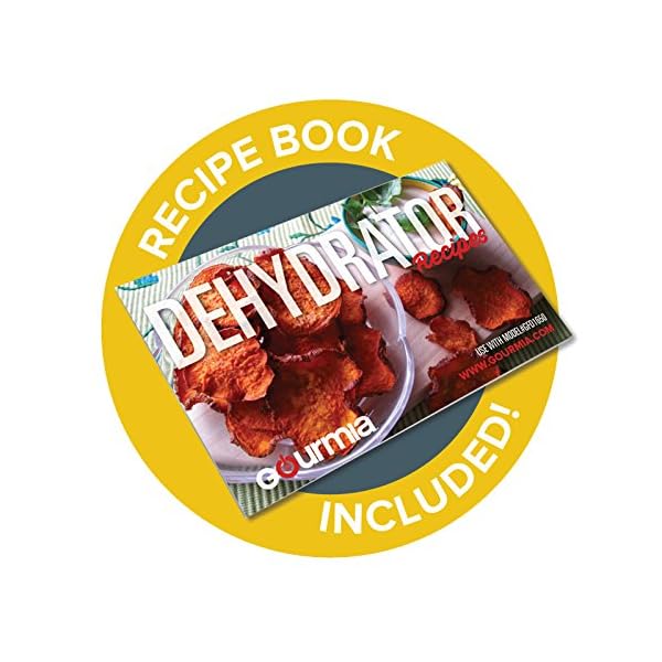 Gourmia-Food-Dehydrator-With-Touch-Digital-Temperature-Control-Ten-Drying-Trays-Plus-Beef-Jerky-Sausage-Hanging-Rack-Sleek-Design-Transparent-Window-Bonus-Cookbook-Black