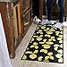 Machine Washable Lemons Design Non-Slip Rubberback 2x5 Kitchen Runner Rug for Kitchen, Hallway, Living Room, Bar, 20