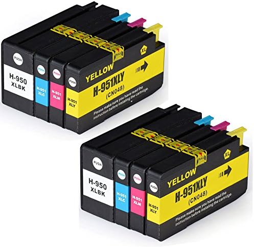 Wolfgray 8 Pack Replacement for HP 950XL 951XL 950 951Ink Cartridges High Yield Compatible with HP Officejet Pro 8600 8610 8620 8630 8640 8100 8625 8615 8660 251dw 276dw