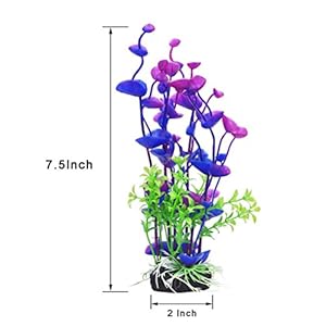 UEETEK 2 Pz Artificiale Pianta Subacquea Erba di Mare Pianta finta Decorativo Ornamento Acquario per Acquario (Viola e…