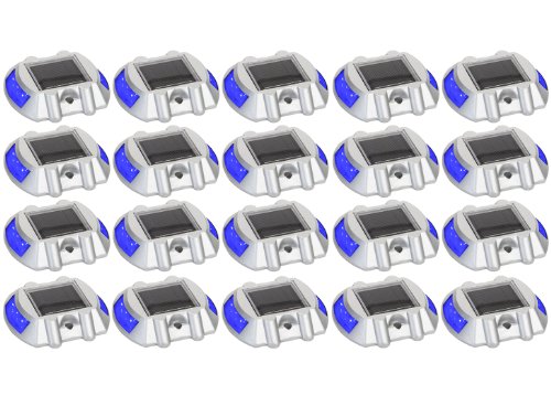 Solar Road Path Deck Dock Warning Lights w/Blue LED’s (20 Pack)