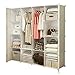 KOUSI Portable Closet Wardrobe Closets Clothes Wardrobe Bedroom Armoire Storage Organizer with Doors, Capacious & Sturdy, 10 Cubes 2 Hanging Clothes