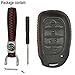 Alegender Hand Sew Leather 4 Buttons Smart Key Fob Cover Case Bag Jacket Protector Fit for 2016 2017 2018 Hyundai Tucson Elantra Sonata (NOT FIT Flip/Pop Out/Folding Key