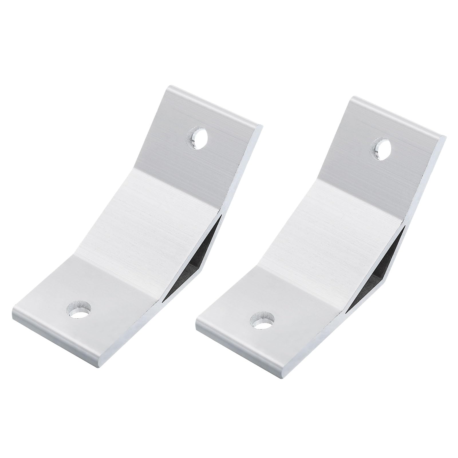 uxcell 2Pcs 135 Degree Angle Aluminum Profile Corner Brackets, Corner Brace Joint Connectors for 5050 Series (Silver White)