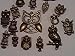 40pc Owl Charms,Pendants, Antique Bronze