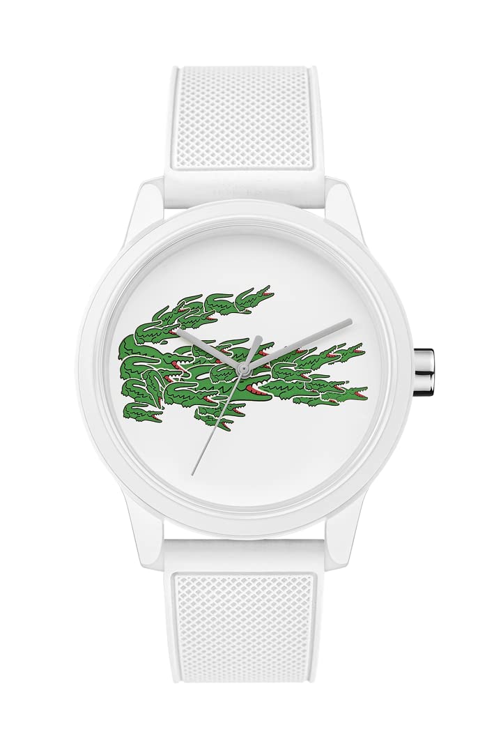 Lacoste Analogue Quartz Watch for Men LACOSTE.12.12 Collection with White Silicone Bracelet - 2011039