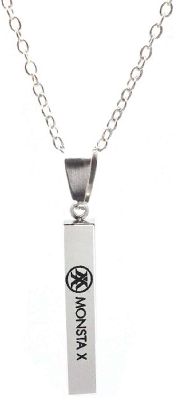 aixingwuzi Outstanding Kpop BTS GOT7 EXO Twice Blackpink Same Paragraph Necklace Titanium Steel Lettering Sweater Necklace Boys Girls Necklace Gifts for Fans