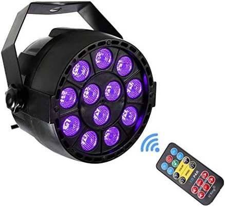 UV Black Lights with Remote 12x3W LED Par Lighting for Stage KTV Pub Club Dsico Show Party (1pc)