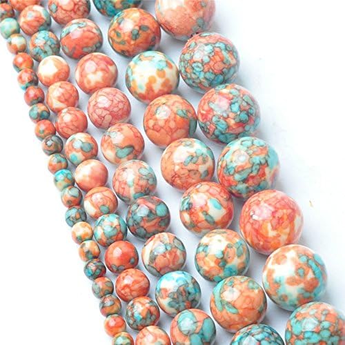95pcs/lot 4mm Natural Orange Blue Rainbow Stones Round Spacer Loose Beads for Necklace Bracelet Charms Jewelry