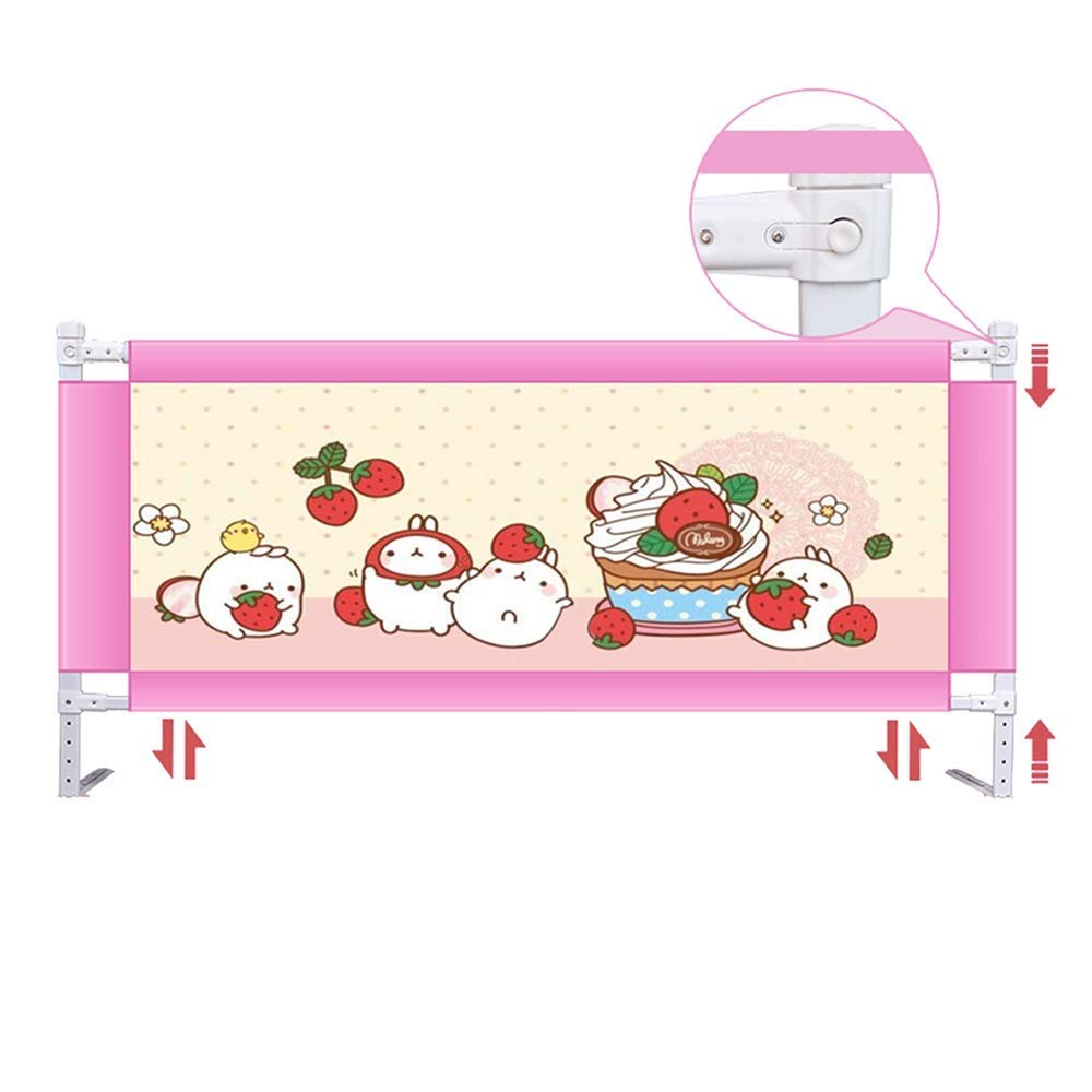 Bed Rail Portable and Stable Bed Guardrail Baby Safety Bed, 150, 180, 200 cm (Blue and Pink) (Color : Pink, Size : L-150cm)