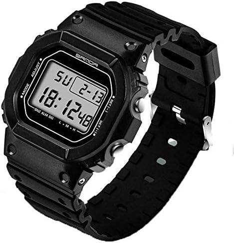 腕時計 キッズ 男の子女の子 ブラック運動腕時計 学生腕時計 試験 入学式 入園 成人の日 運動会 誕生日 クリスマス ギフト アラーム ストップウォッチデジタル表示 Ledライト付き