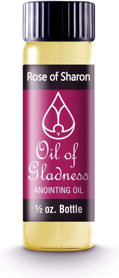 Oil Lamps & Accessories - Oil of Gladness Rose of Sharon Anointing Oil - Oil for Daily Prayer, Ceremonies and Blessings 1/2 oz