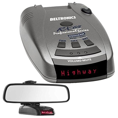 Beltronics RX65 Red Professional Series Radar/Laser Detector with RadarMount Car Mirror Mount Bracket For Radar Detectors