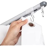 ACMEART Ceiling Curtain Track Retractable 4.8-8.15 FT 2-Pack White | Ceiling Mount Room Divider Curtain Rail Set with Silent Rollers &amp; Hooks for Living Room,Bedroom,Shower &amp; RV