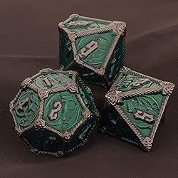 OUKELANWO DND Metal Dice Set, 7pcs Polyhedral Dice