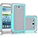 Galaxy S3 Case, Tekcoo(TM) [Tmajor Series] [Turquoise/Grey] Shock Absorbing Hybrid Rubber Plastic Impact Defender Rugged Slim Hard Case Cover Shell for Samsung Galaxy S3 S III I9300 GS3 All Carriers