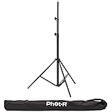 Phot-R 2.4 m Adjustable 4-Section Impact Air Cushioned Photo Studio Heavy Duty Aluminium Light Stand and Carry Case - Black