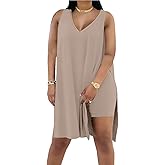 Difanlv Plus Size Women 2 Piece Outfits, Sleeveless Tunic Tops Bodycon Biker Shorts Set, Summer Casual Oversized Tracksuit