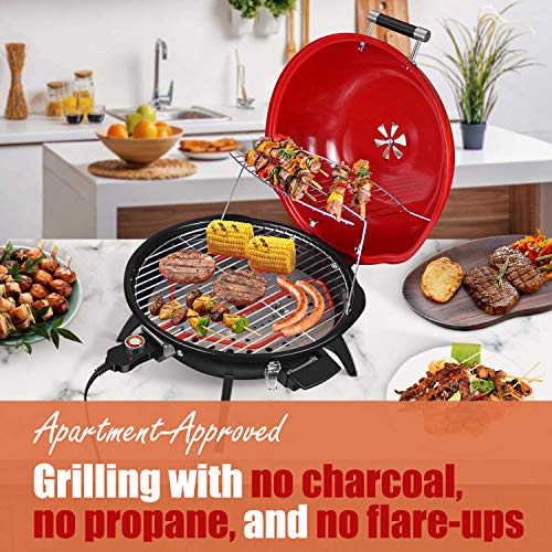 Techwood Electric BBQ Grill 15Serving Portable Grill for Outdoor and